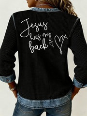 Women's Jesus Has My Back Print Top