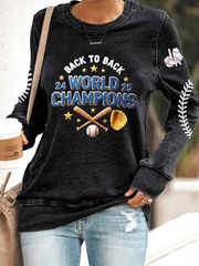 Women's PBaseball Print Sweatshirt