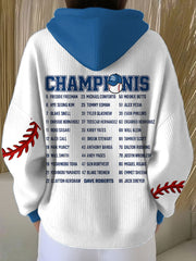 Women's Baseball Lover Champion Back 2 Back Printed Hoodie