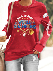 Women's PBaseball Print Sweatshirt