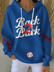 Women's Baseball Lover Champion Back 2 Back Printed Hoodie