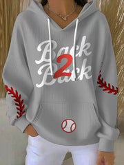 Women's Baseball Lover Champion Back 2 Back Printed Hoodie
