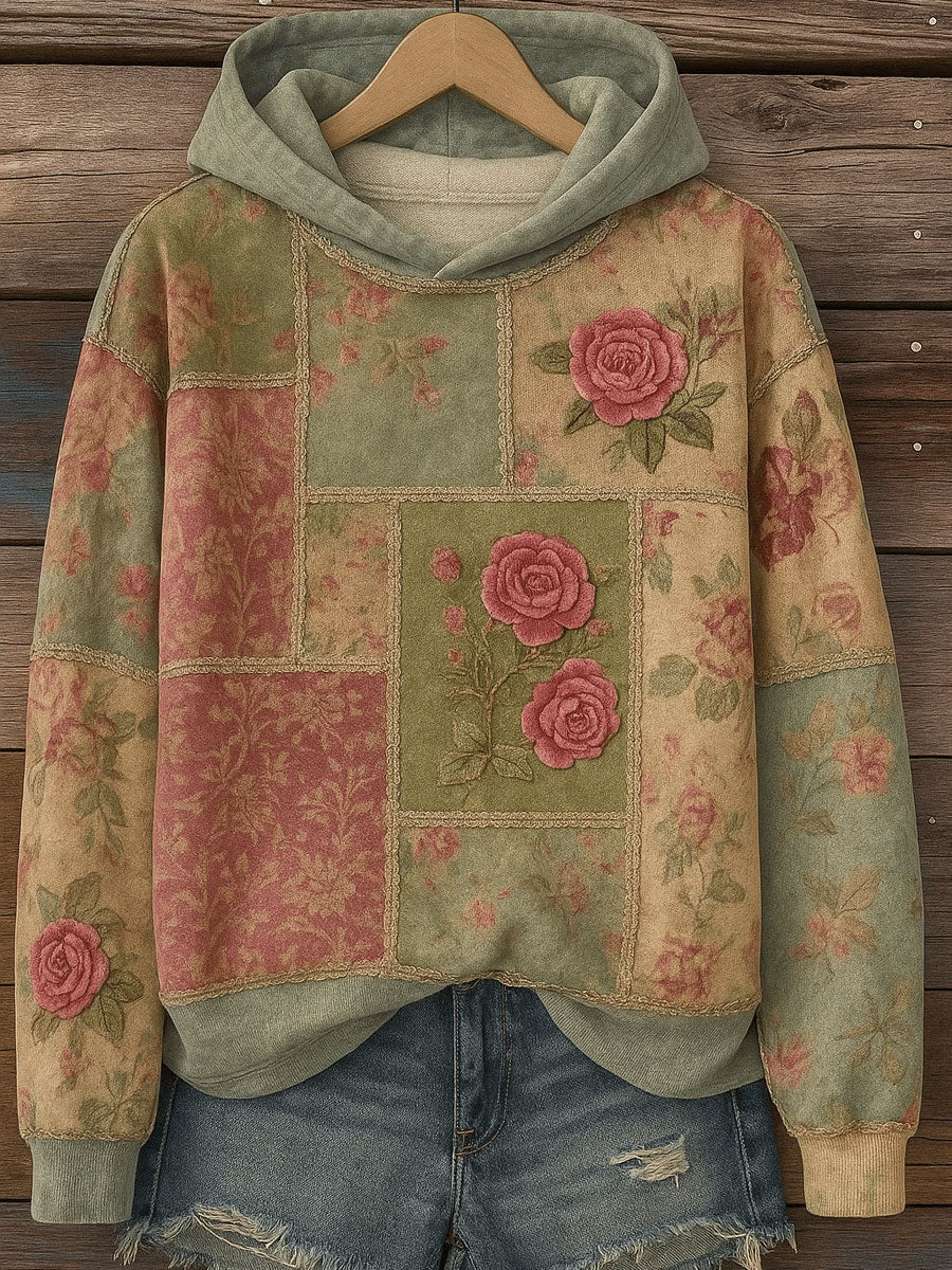 Women's Retro Art Floral Regular Sweatshirt