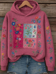Women's Retro Art Floral Regular Sweatshirt