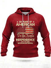 Men's United States 250 Years Printed Casual Hoodie