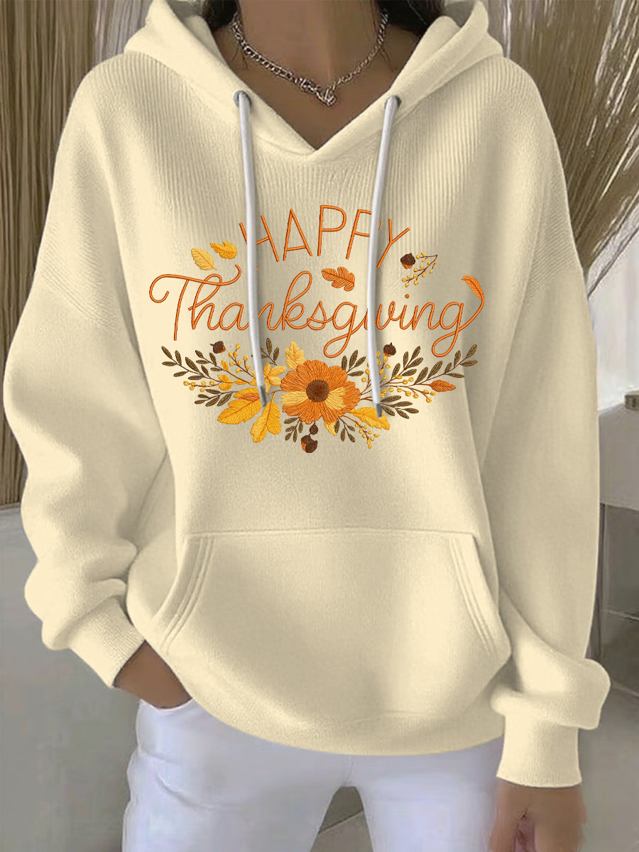 Women's Thanksgiving Print Casual Hoodie