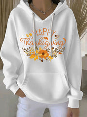 Women's Thanksgiving Print Casual Hoodie