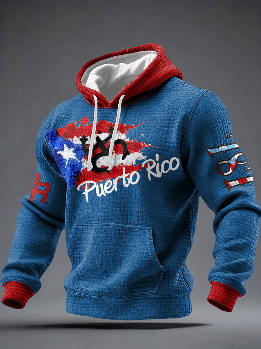 Men's Puerto Rico Art Printed Hoodie