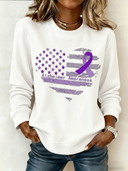 Women's Casual Retro Alzheimer's Awareness Sweatshirt