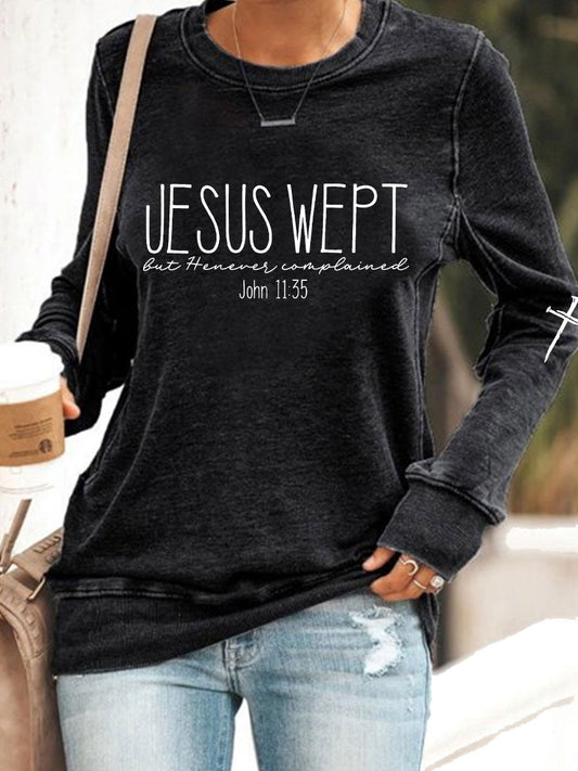 Women's Jesus Wept Polyester Waisted Sweatshirt