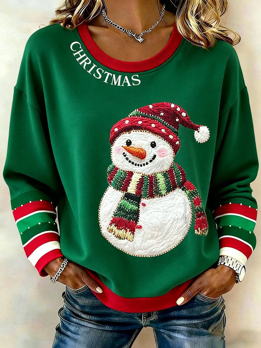 Women's Christmas Snowman Regular Sweatshirt