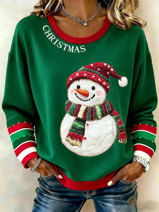 Women's Christmas Snowman Regular Sweatshirt