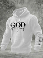 Men's God Is Good All The Time Checkered Cotton Hoodie