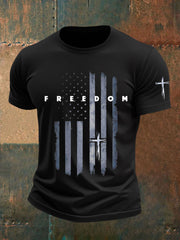 Men's Freedom Flag Cross Short Sleeves T-shirt