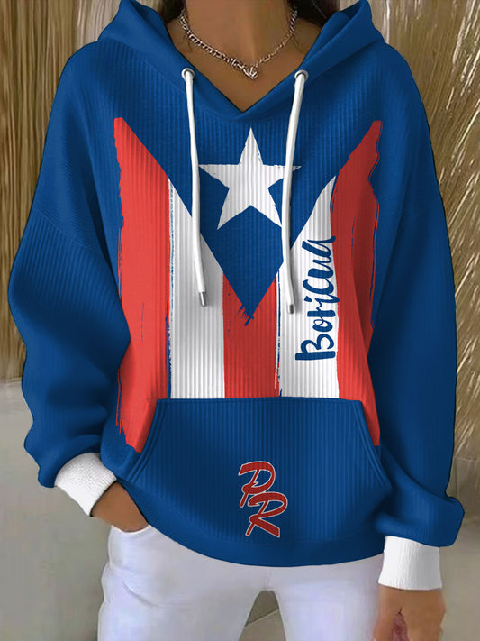 Women's Puerto Rico Art Printed Hoodie