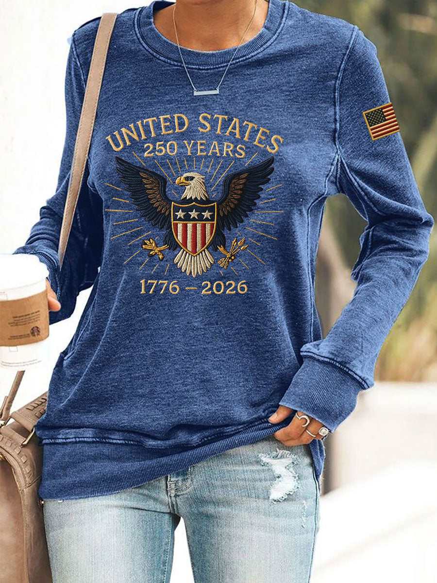 Women's American 250th Anniversary Printed Casual Sweatshirt