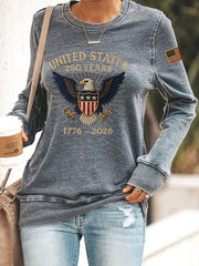 Women's American 250th Anniversary Printed Casual Sweatshirt