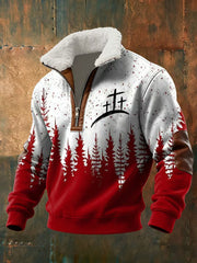 Men's Christmas Cross Print Casual Top