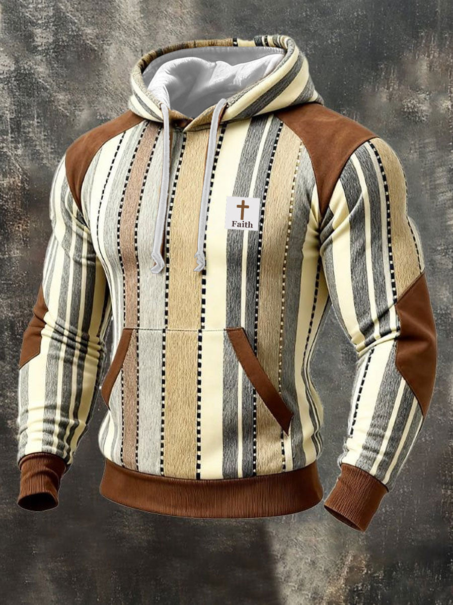 Men's Vintage Winter Western Style Printed Hoodie