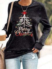 Women's Christmas Cross Print Casual Sweatshirt