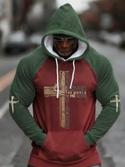 Men's Christian Cross John 3:16 Cross Print Casual Hoodie