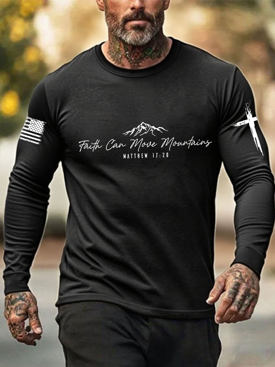 Men's Faith Can Move Moutains Long Sleeve T-shirt
