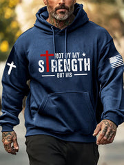 Men's Not By My Strength But His Print Hoodie