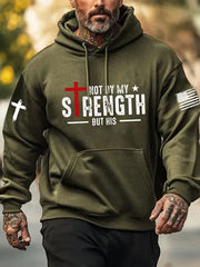 Men's Not By My Strength But His Print Hoodie