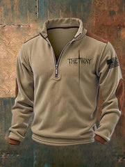 Men's The Way Cross Print Vintage Sweatshirt