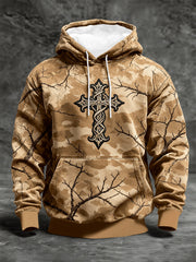 Men's Faith Camo Oversized Drop-Shoulder Hoodie with Pockets