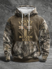 Men's I Can't But I Know A Guy Forest Camouflage Print Casual Hoodie