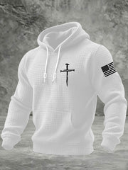 Men's Jesus The Way The Truth The Life Cross Checkered Cotton Hoodie