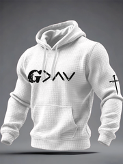 Men's God Is Greater Than The Highs and Lows Checkered Cotton Hoodie