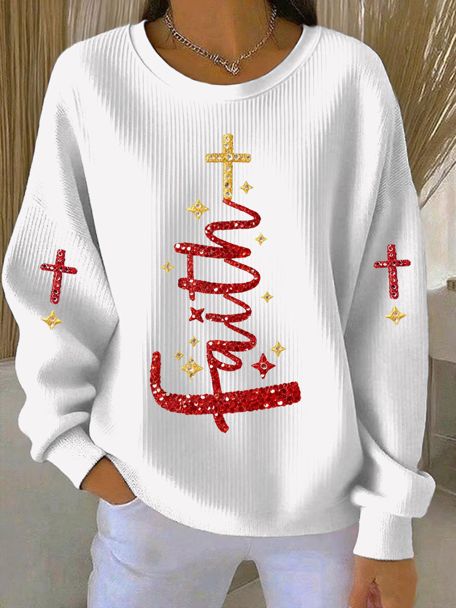 Women's Christmas Belief Print Casual Sweatshirt
