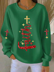 Women's Christmas Belief Print Casual Sweatshirt