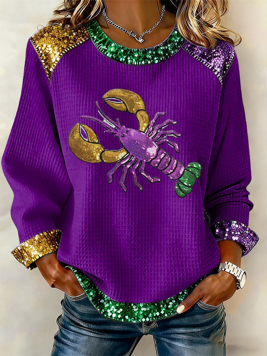 Women's Mardi Gras Print Casual Top