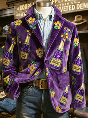 Men's Mardi Gras Printed Casual Jacket