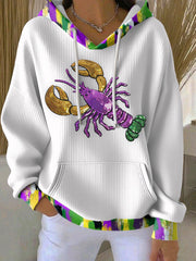 Women's Mardi Gras Print Casual Hoodie