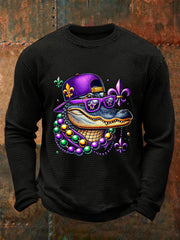 Men's Mardi Gras Waffle Print Casual T-Shirt