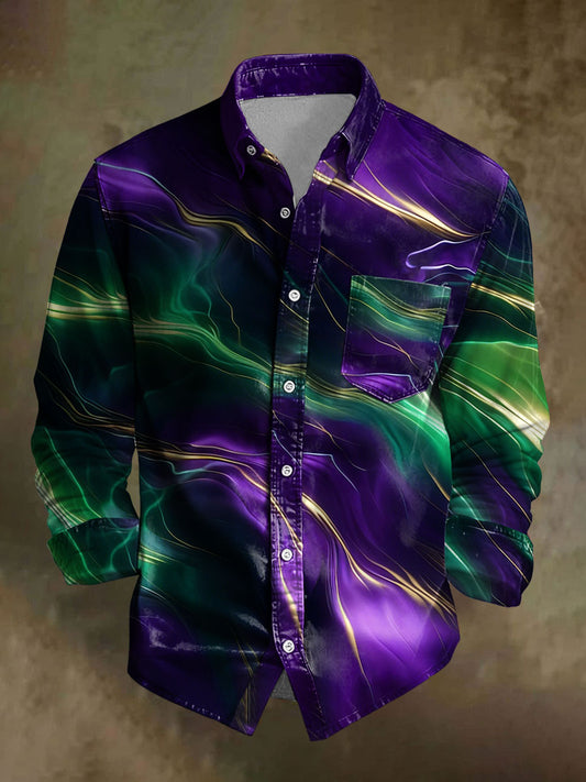 Men's Mardi Gras Printed Casual Shirt