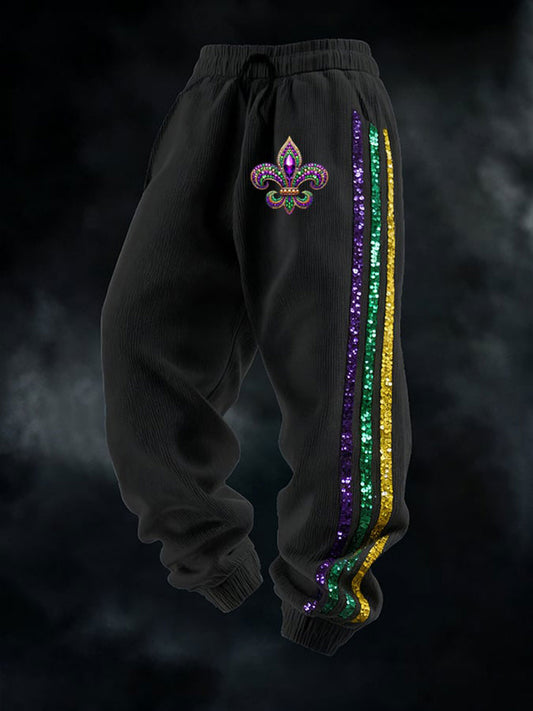 Men's Mardi Gras Printed Casual Pants