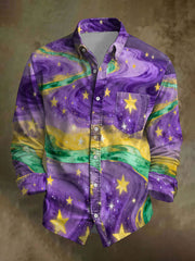 Men's Mardi Gras Printed Casual Shirt