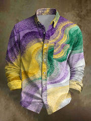 Men's Mardi Gras Printed Casual Shirt
