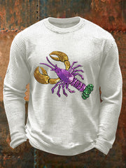 Men's Mardi Gras Waffle Print Casual T-Shirt