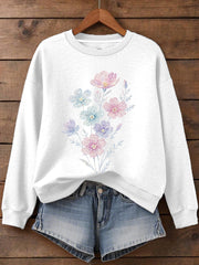 Women's Plants Flowers Print Sweatshirt