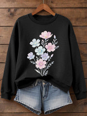 Women's Plants Flowers Print Sweatshirt