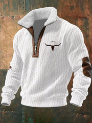 Men's Western Plush Collar Sweatshirt