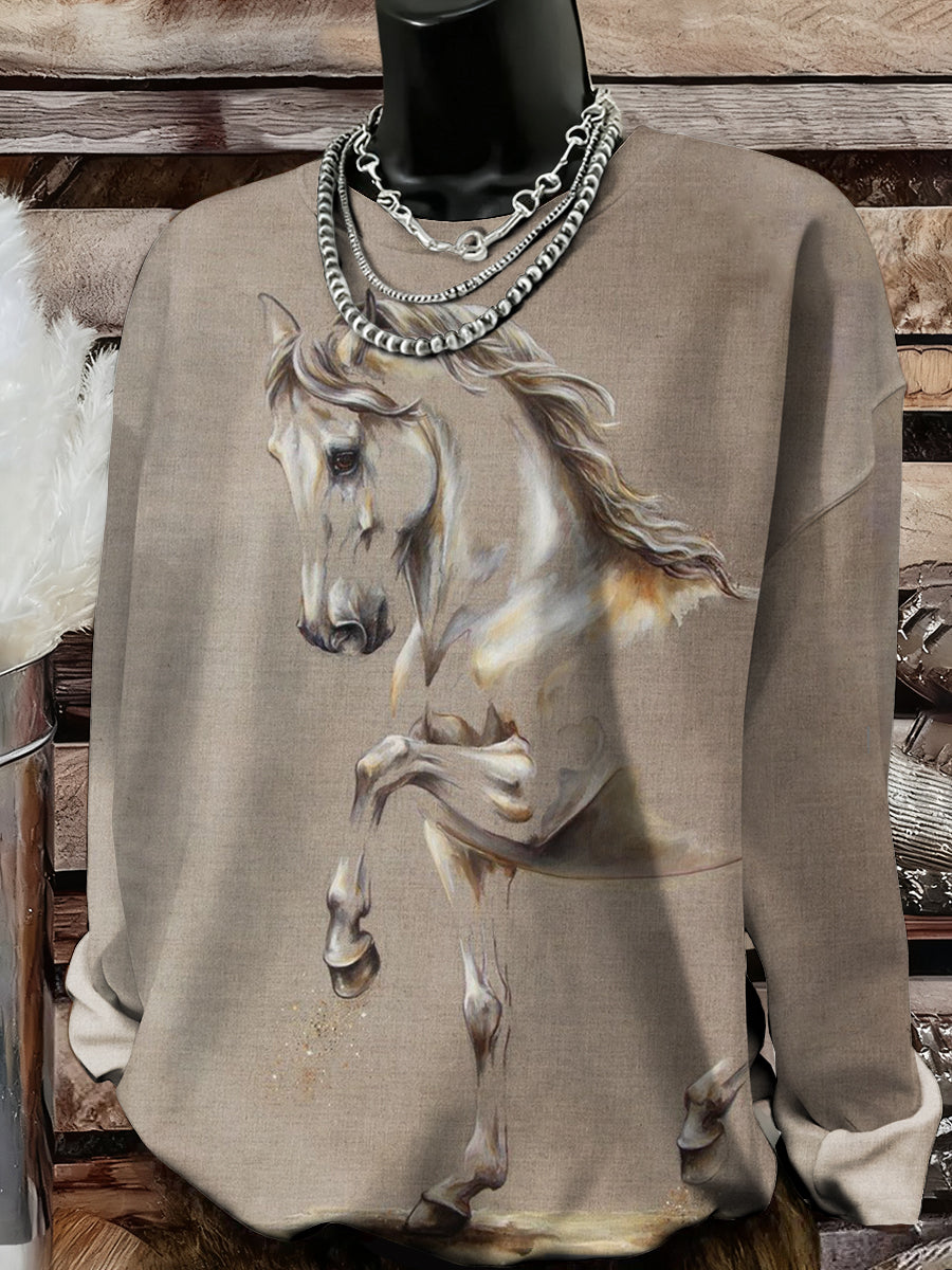 Women's Western Horse Art Sweatshirt