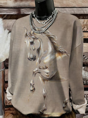 Women's Western Horse Art Sweatshirt
