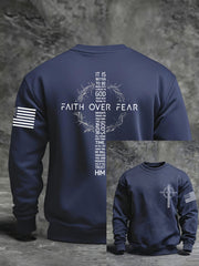 Men's Faith Over Fear Faith Print Casual Sweatshirt